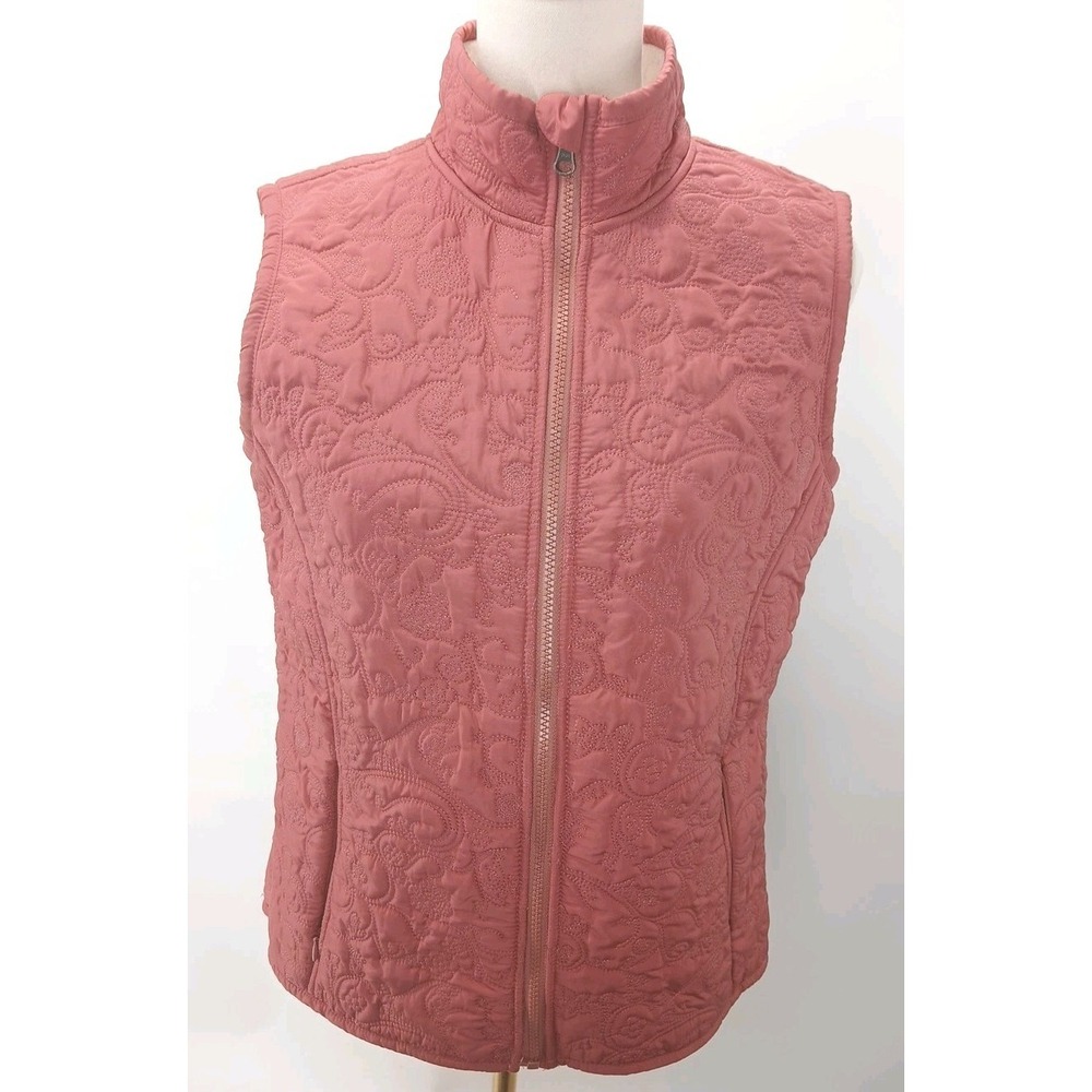 Cabela's Women's Blue Damsel Pink Rose Quilted Sherpa Lined Full Zip W/ Pockets